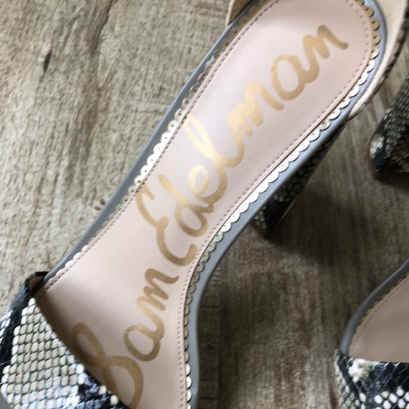 Sam Edelman Yaro Leather Snake print Square heels - Picture 7 of 14